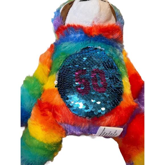 Fun Express plush Sloth Sequin 50 rainbow 12" Pride Stuffed Animal Toy - Picture 2 of 6